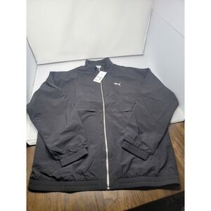 PUMA Wardrobe Essentials Relaxed Retro Soccer Jacket Mens Black Size Large